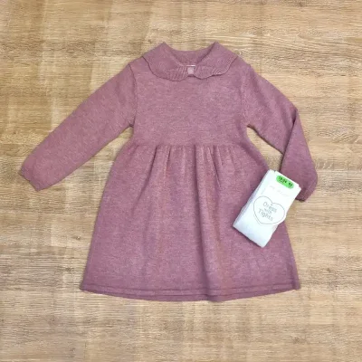 Vestido de mangas largas color violeta