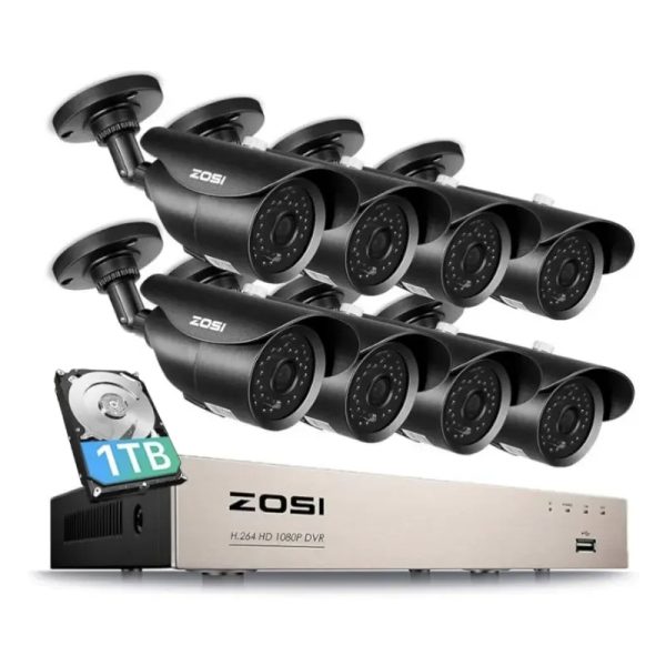 Kit de seguridad ZOSI 8 cámaras 1TB