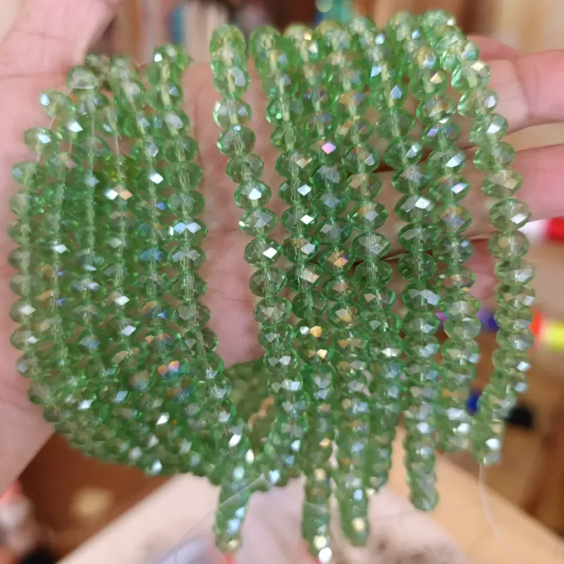 Cristal verde claro transparente  de 8 mm