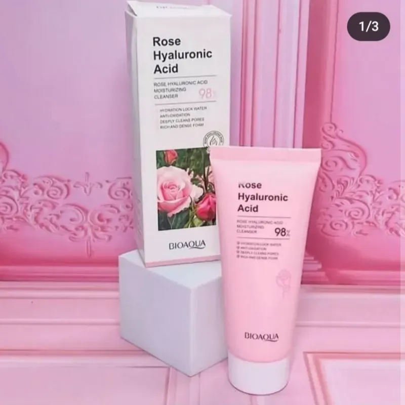 Limpiador facial de rosas + ácido hialurónico