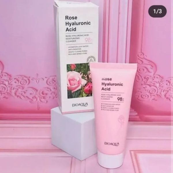 Limpiador facial de rosas + ácido hialurónico