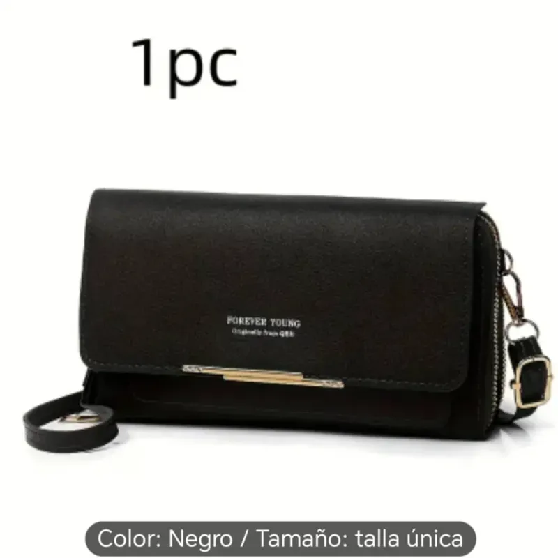 Cartera con detalles dorados