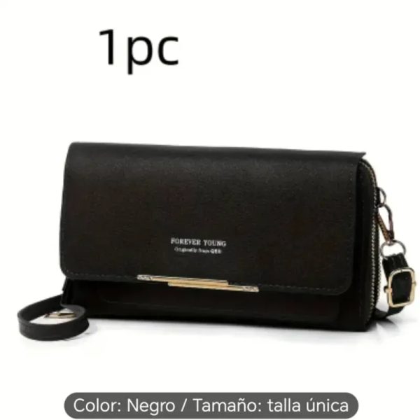 Cartera con detalles dorados