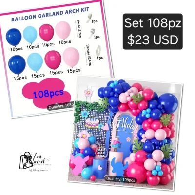 Set 108pz de globos para cumpleaños
