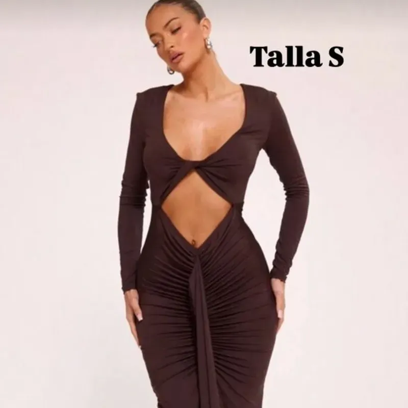 Vestido largo elegante de mangas largas