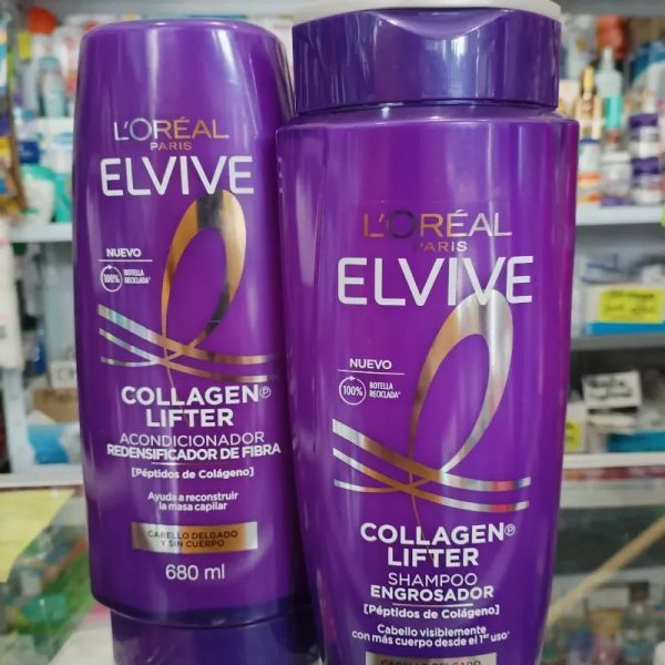Juego d shampoo y acondicionador L'ORÉAL 680ml  Collagen Lifter
