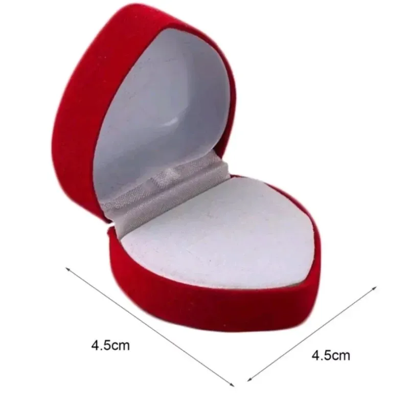 Caja para Anillos Corazon Rojo Terciopelo