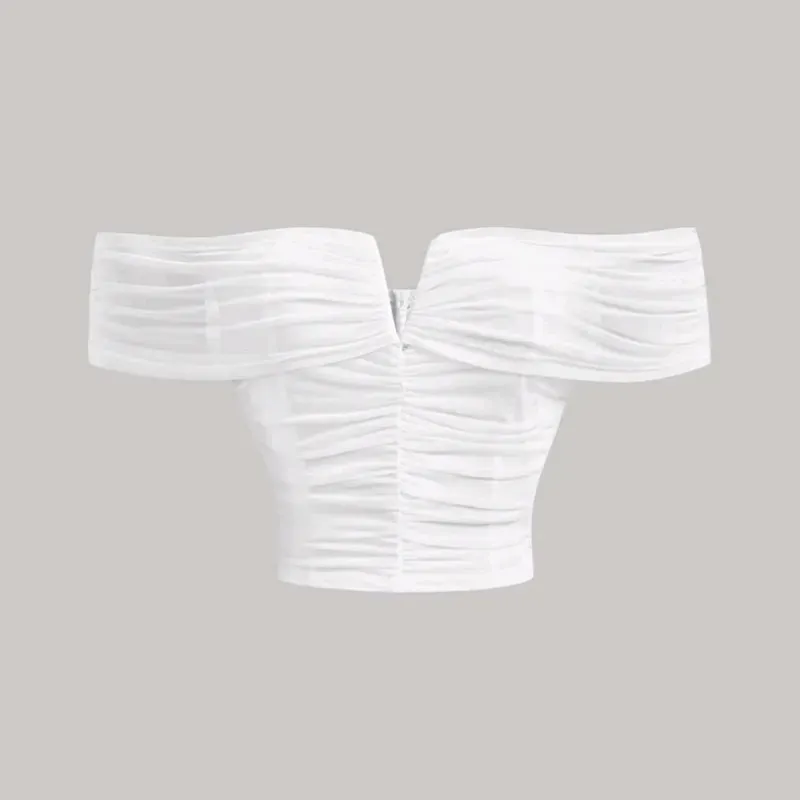  Top de hombros descubiertos — Blanco