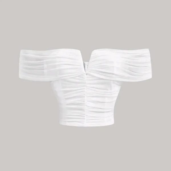  Top de hombros descubiertos — Blanco
