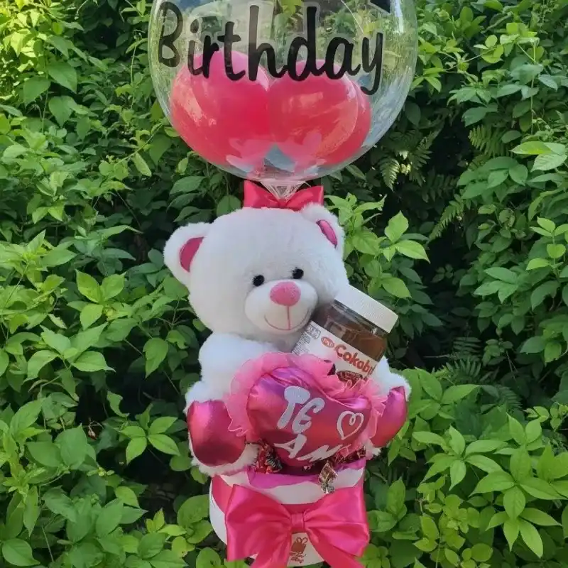 Cesta personalizada(color y peluche varía)