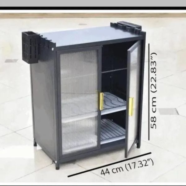 Platero de 3 niveles con puertas para encima de meseta