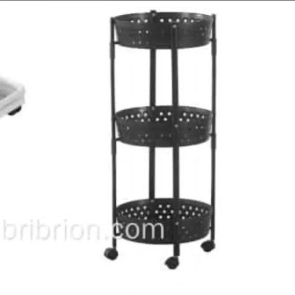 Viandero/organizador de 3 niveles con ruedas [ Negro]