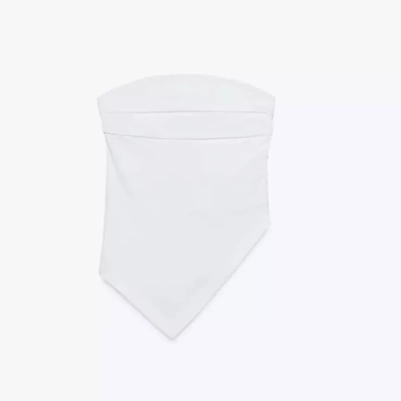 Top blanco strapless pico