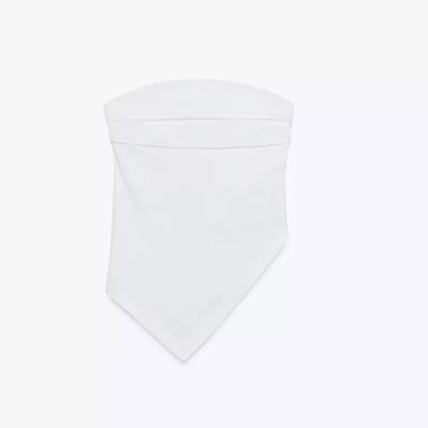 Top blanco strapless pico