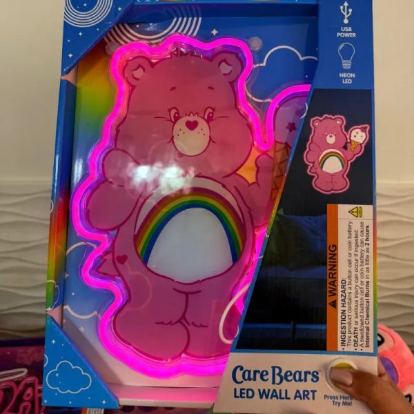 Decoración LED con Osito del Cariño en rosado