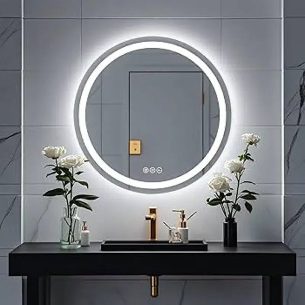 Espejo redondo con luz led