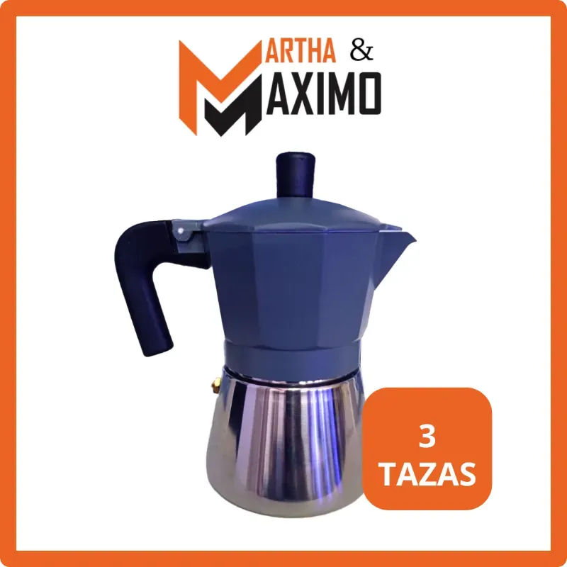 Cafetera bicolor 3 tazas