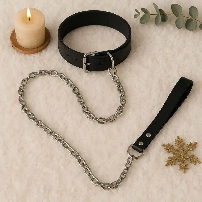 Collar de cuero NEGRO