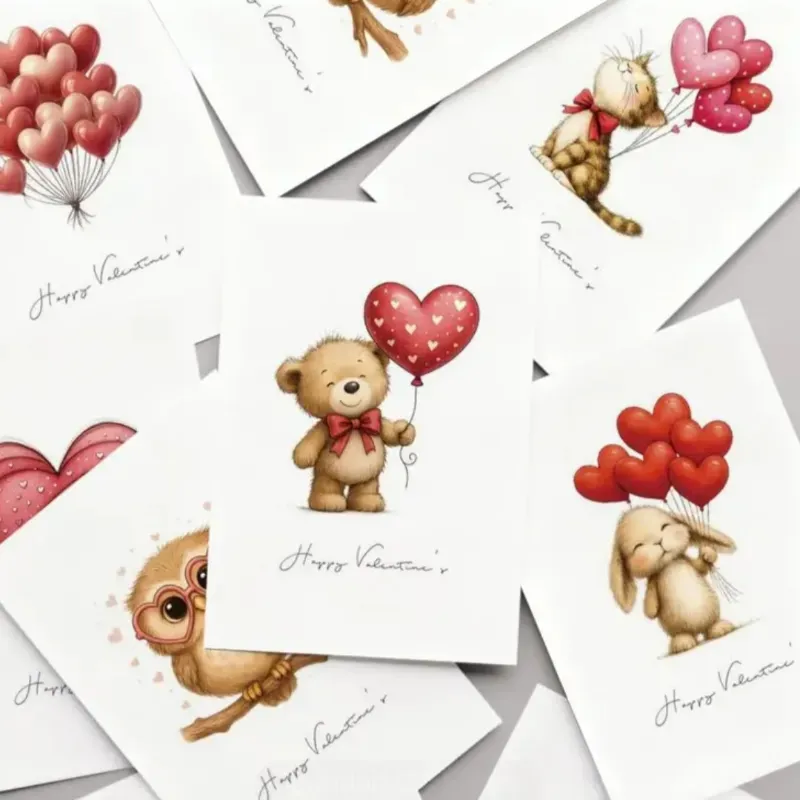 Set Tarjetas-Sobre/ Globos caprichosos