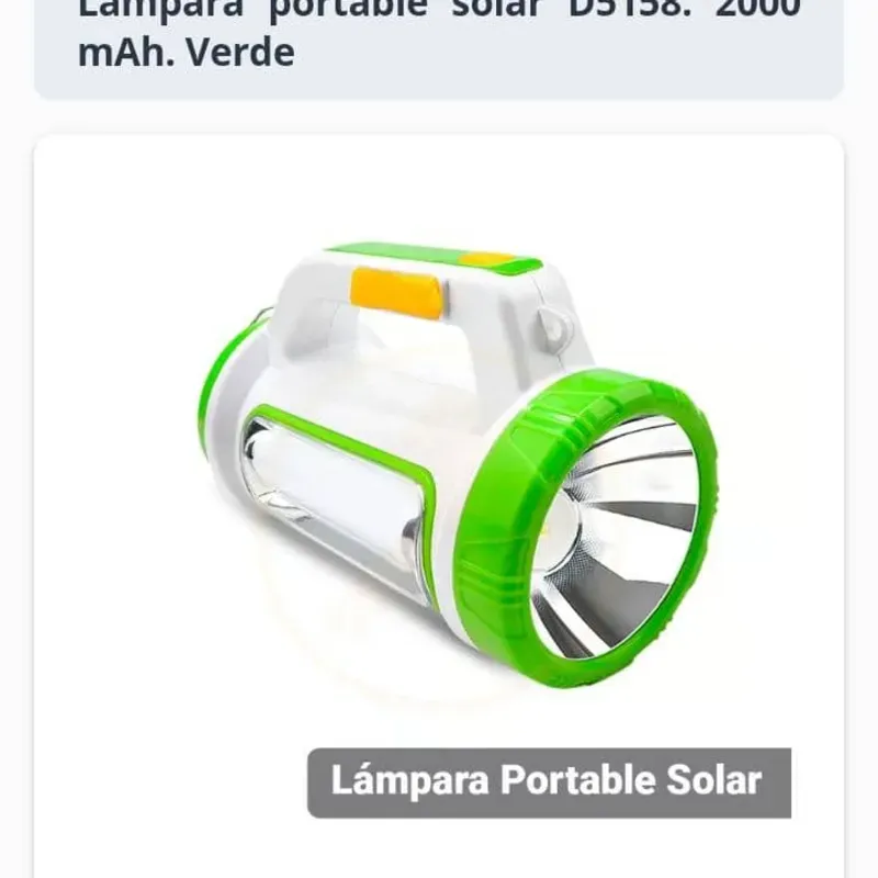  Lámpara portable solar D5158 — 2000 mAh