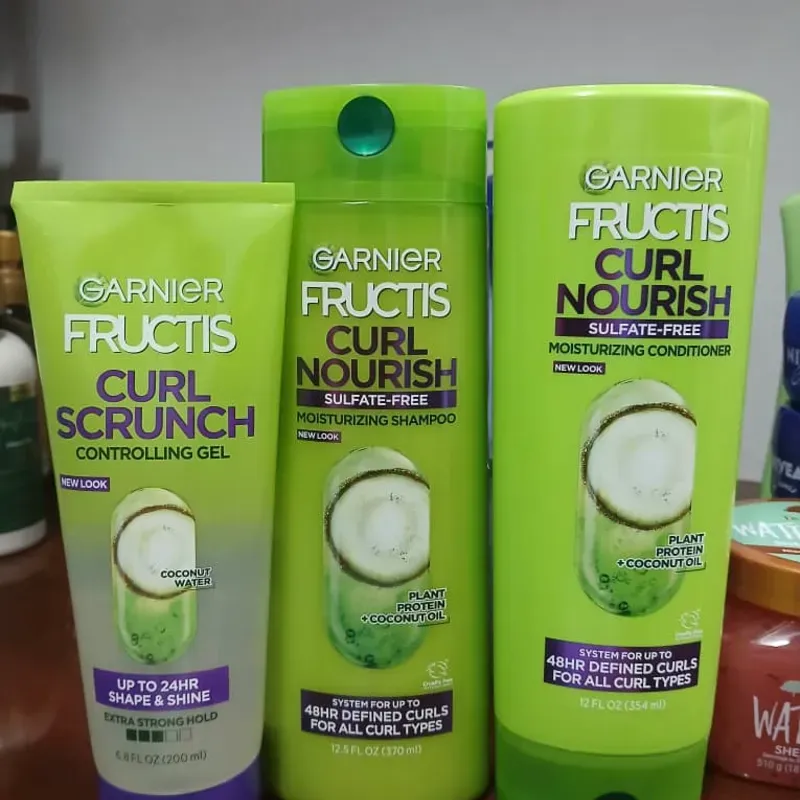 ✨ Shampoo, acondicionador y Gel Garnier Fructis para rizos