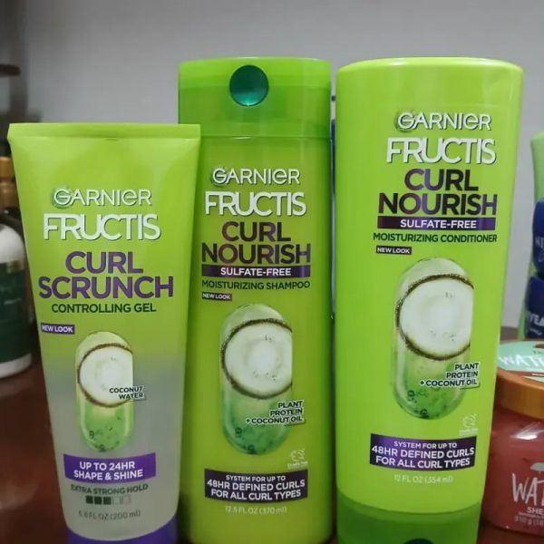 ✨ Shampoo, acondicionador y Gel Garnier Fructis para rizos