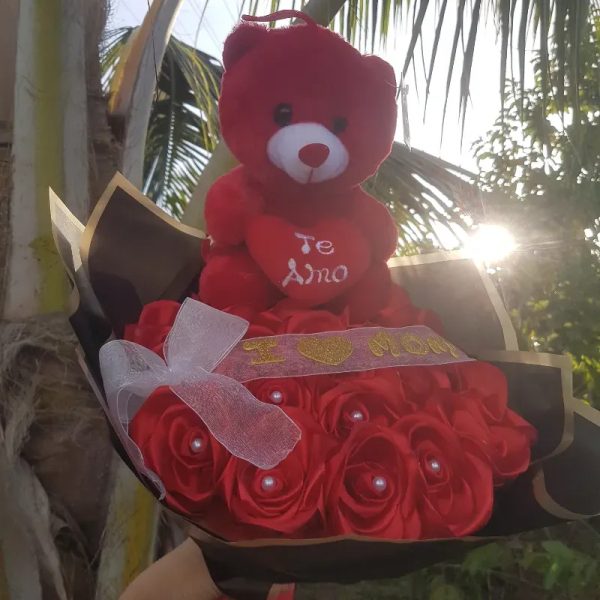 Ramo de 20 Rosas Eternas con peluche