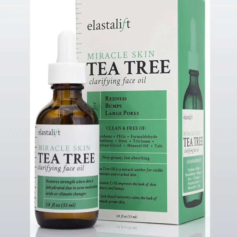 Elastalift tratamiento facial  con aceite de árbol de té clarificante de hamamelis para la cara ayuda a combatir el enrojecimiento, acné, protuberancias