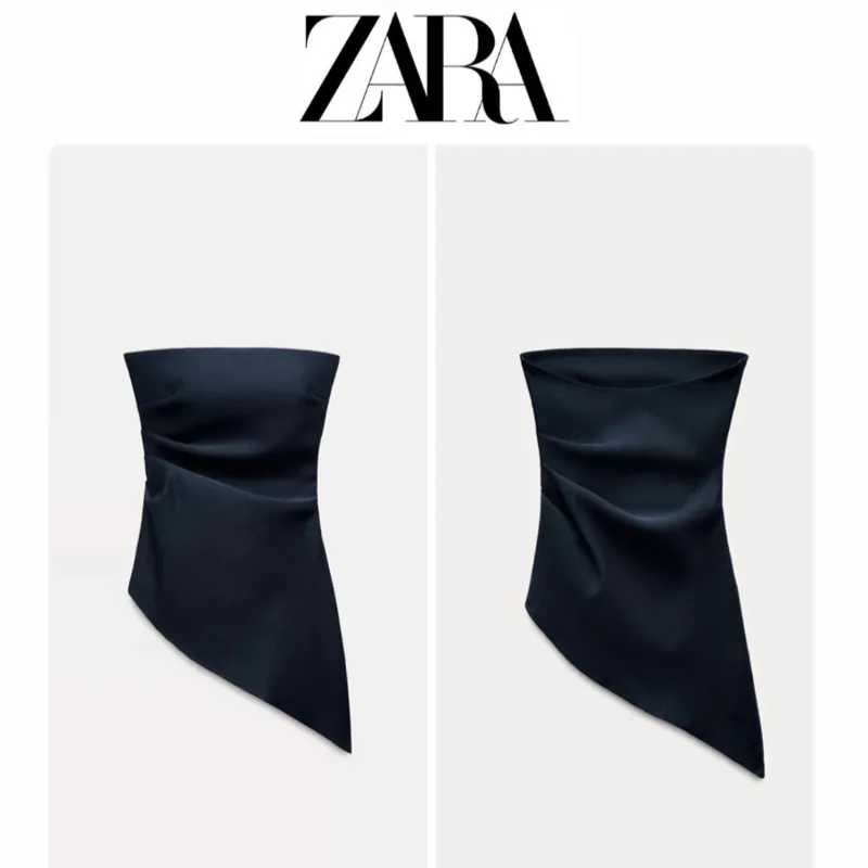 Zara top azul oscuro curvé