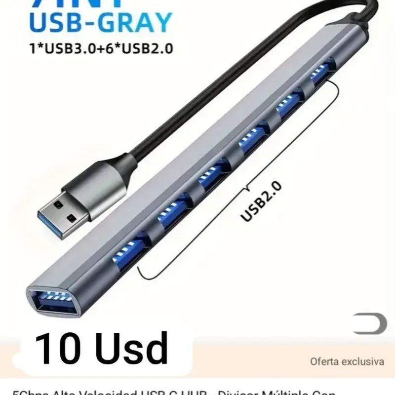 Regleta 7 puertos 2.0 y 3.0