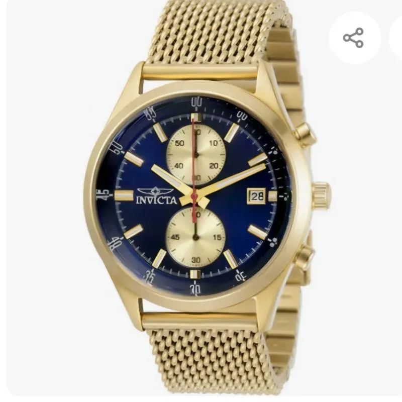 Invicta reloj cronógrafo para hombre con esfera azul.
