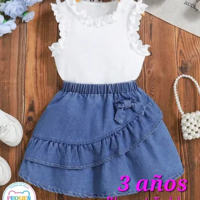 Conjunto falda mezclilla