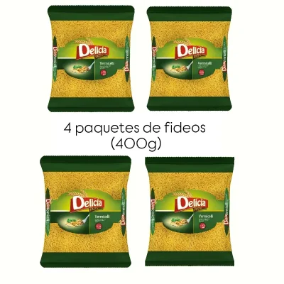 4 PAQUETES DE FIDEOS  