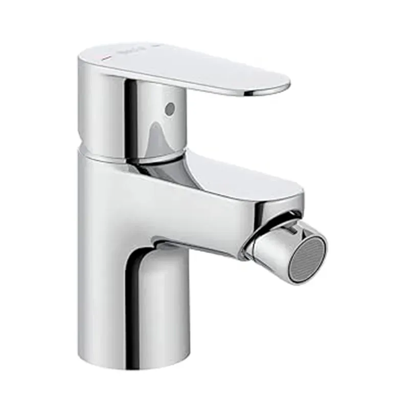 Monomando mezclador para bide con regulador chorro a rotula y enlaces alimentación flexibles cromado