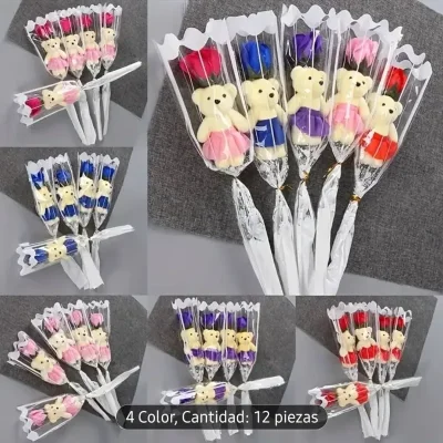 Flor con osito decorativo