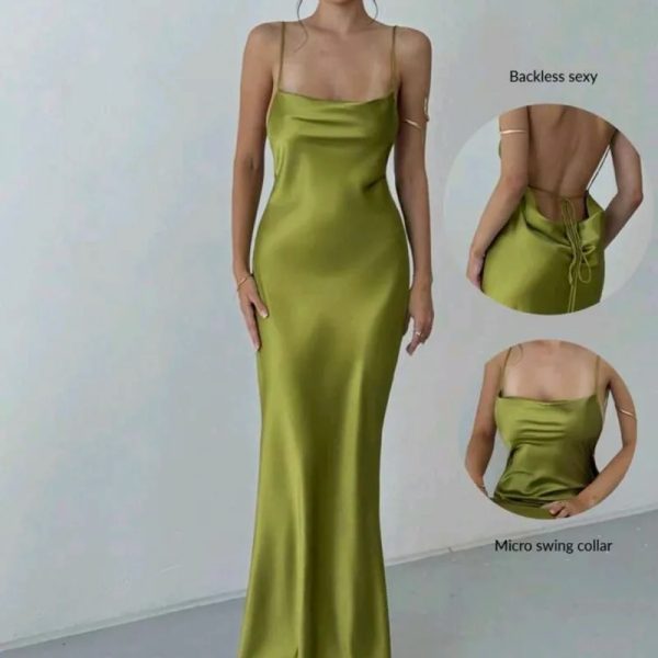 Vestido verde manzana con escote