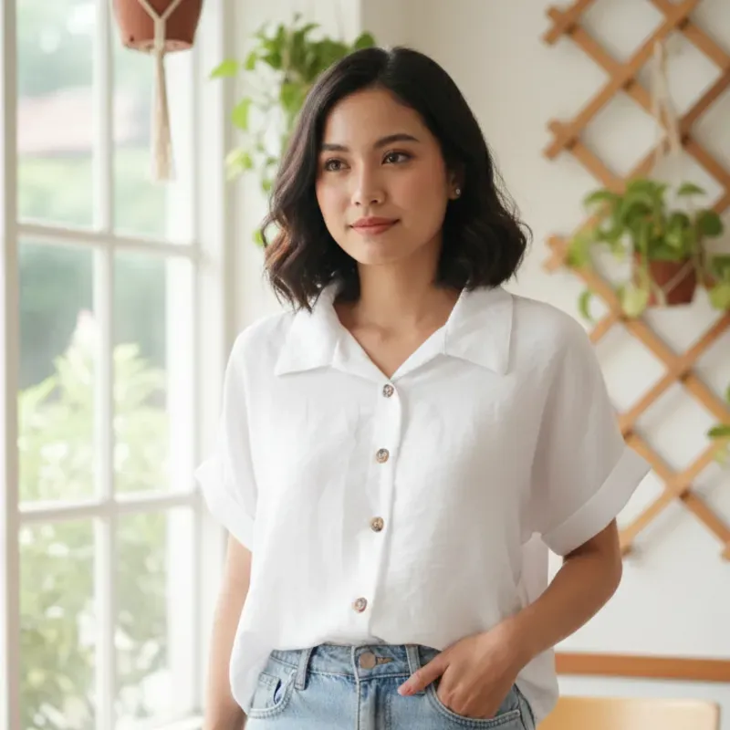 Camisa manga corta de mujer