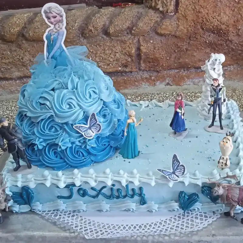 Rectangular abajo (más chico) y redondo arriba