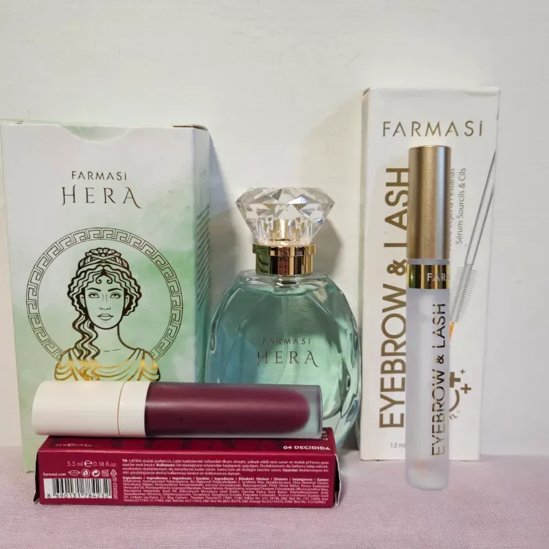 Perfume Hera, gel fortalecedor para cejas y pestañas y labial