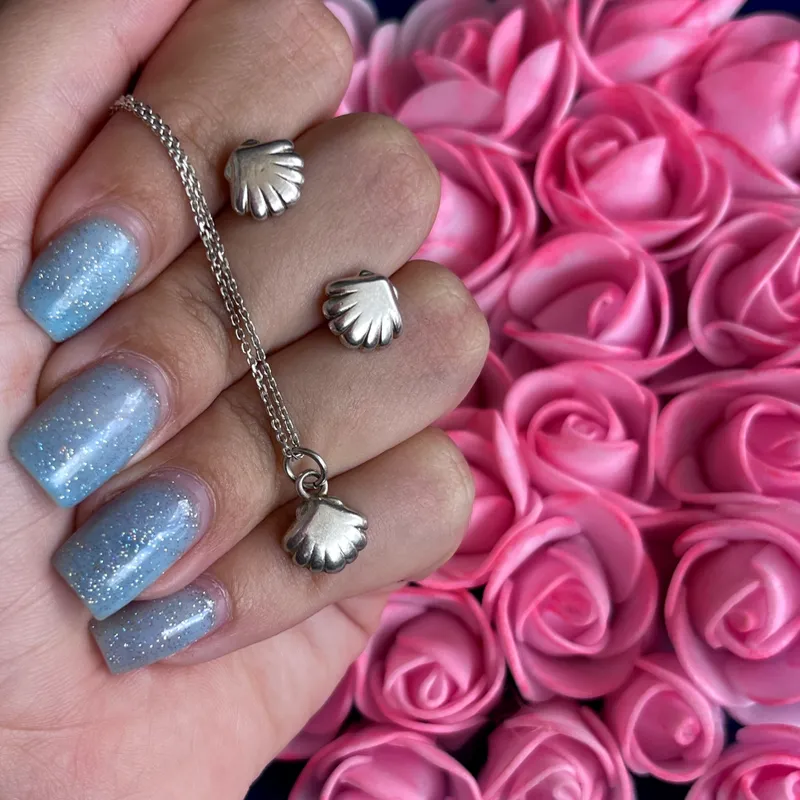 Conjunto conchas de mar 