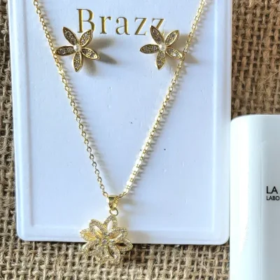 Set de cadena y aretes 