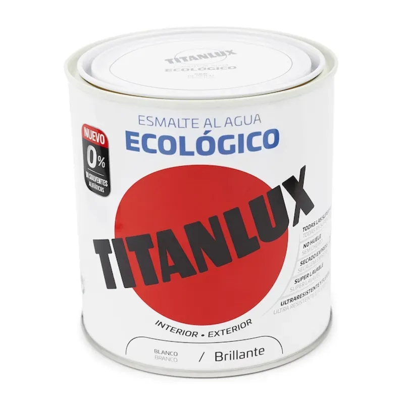 Pintura esmalte al agua int- ext  blanco brillante Titanlux. 3431000005