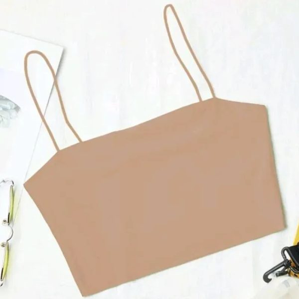  Top corto de tirantes — Beige