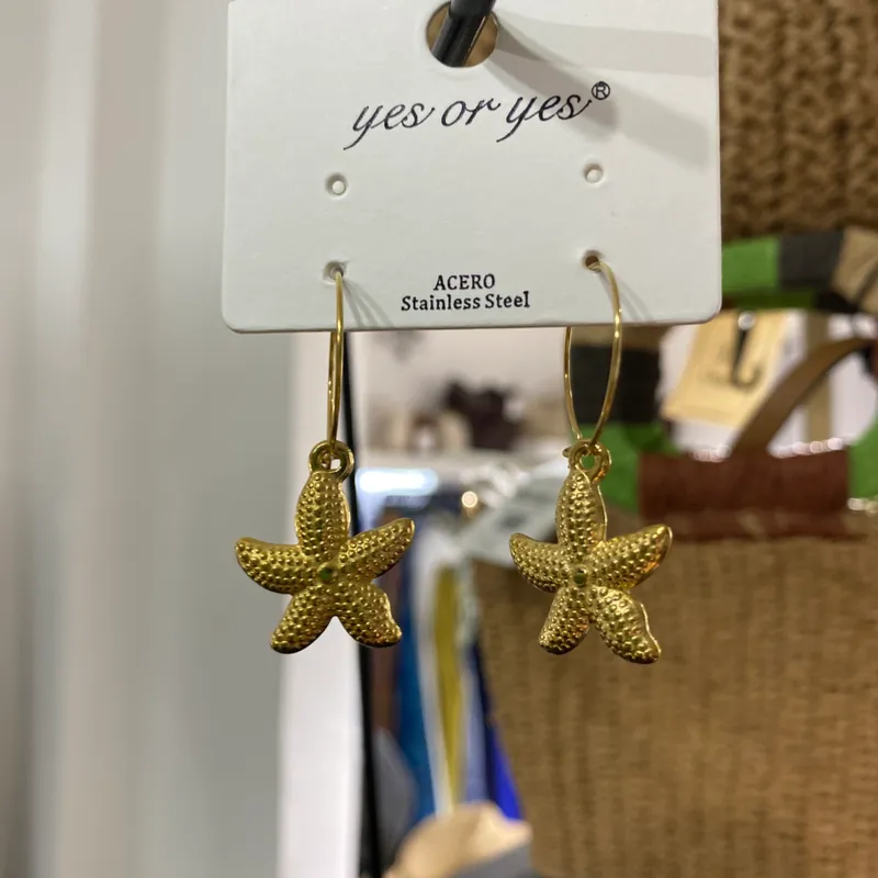 Aretes estrella de mar argolla
