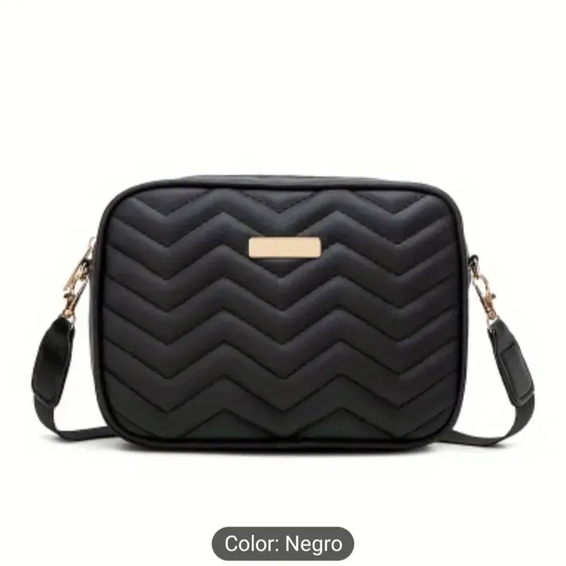 Cartera negra rayas medianas (ID 67)