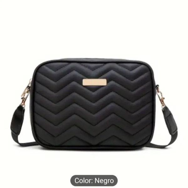 Cartera negra rayas medianas (ID 67)