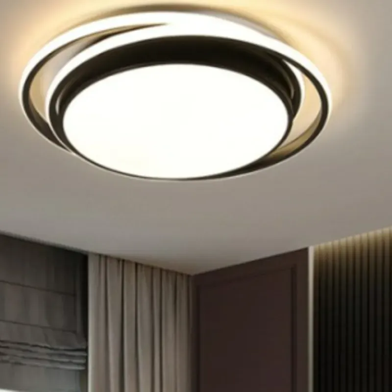 Lámpara de techo de estilo Nordic minimalista y moderno, lámpara de techo de sala de estar, dormitorio, restaurante（negro