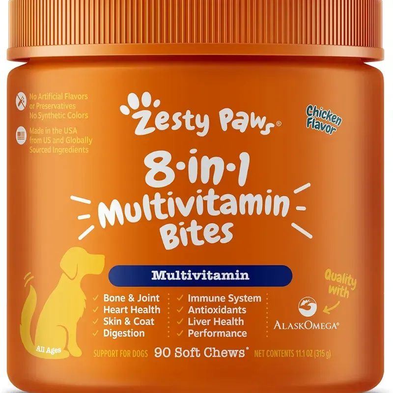 MULTIVITAMINA 8 EN 1 ZESTY PAWS 90 TABLETAS