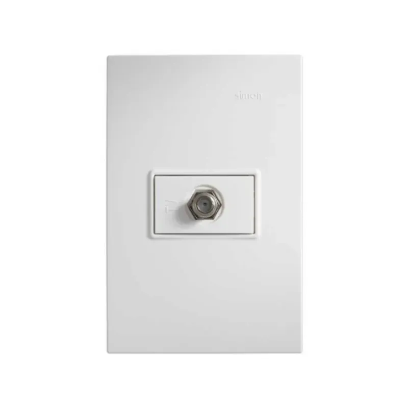 Toma coaxial TV, con placa color blanco. Referencia: 23476-90.   1710000014