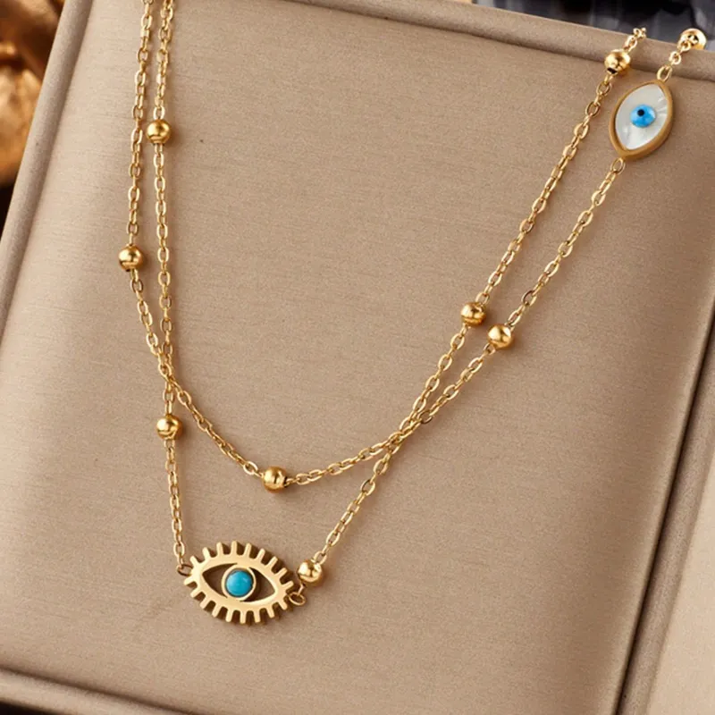Cadena de acero inoxidable con ojos turcos